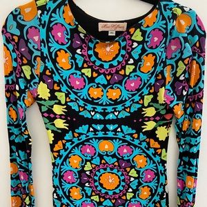 MARA HOFFMAN LONG SLEEVE COLORS PRINT DRESS. SIZE XS. WORN 1 time.